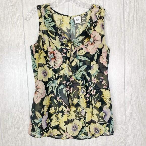 Cabi | Osaka Nights Floral Ruffle Blouse Size Small - Picture 1 of 12